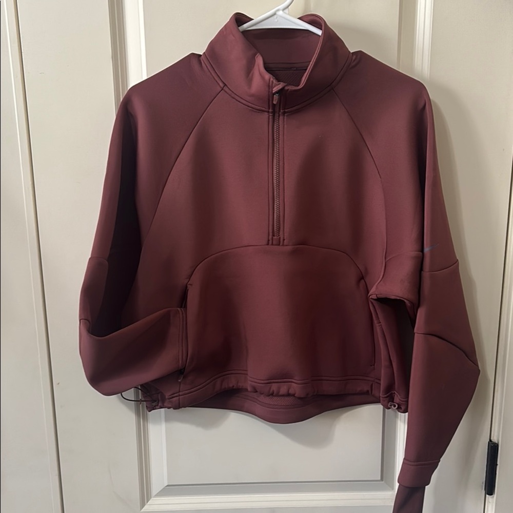 Nike Women's Burgundy Quarter-Zip Top